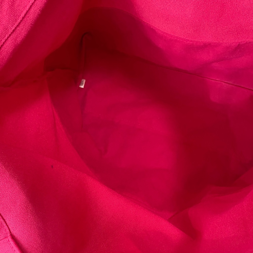 Victoria's Secret Vibrant Pink and Red Canvas Tote Metallic Beach Summer Travel - Picture 13 of 16